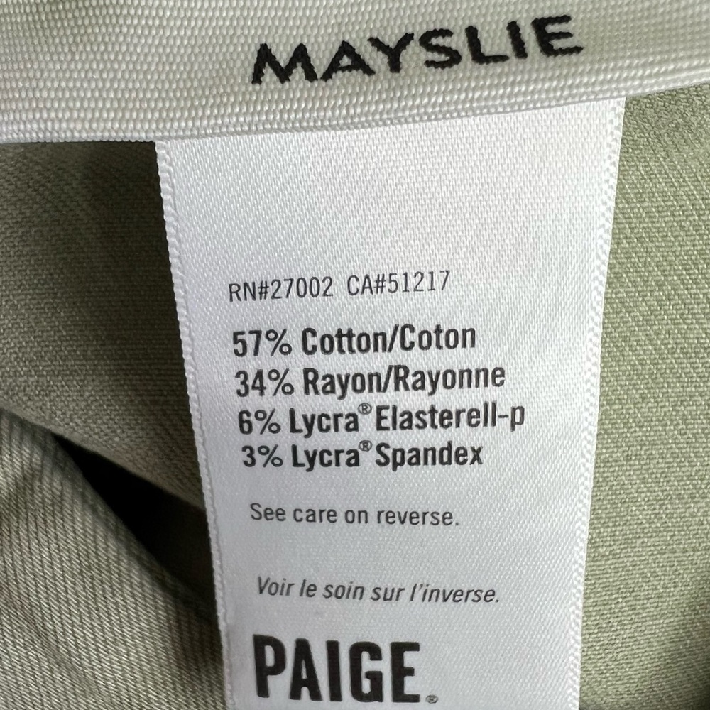 🎯NWOT Paige Mayslie Self Tie Jogger Green Size 27 - Picture 12 of 16